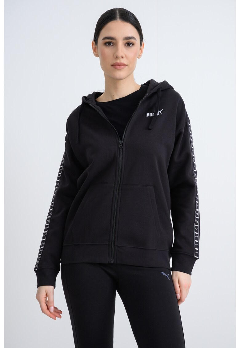 Hanorac relaxed-fit cu captuseala calduroasa si fermoar Essentials Tape