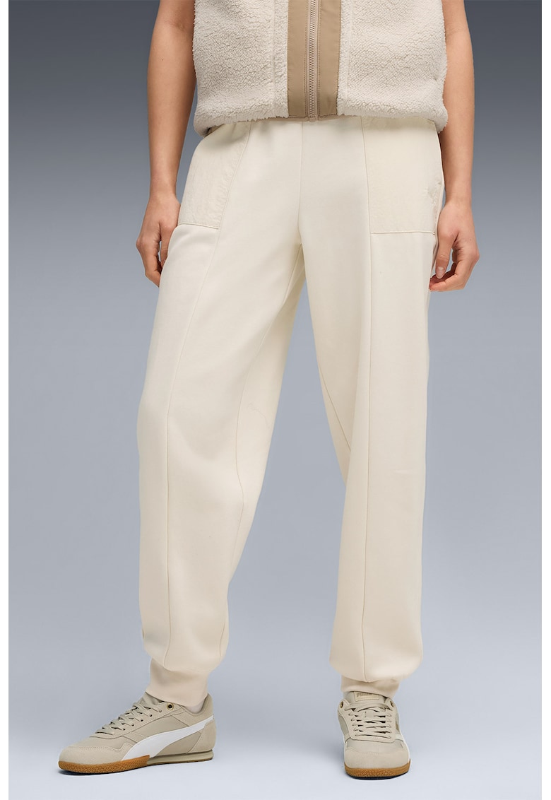 Pantaloni de trening cu buzunare si talie inalta