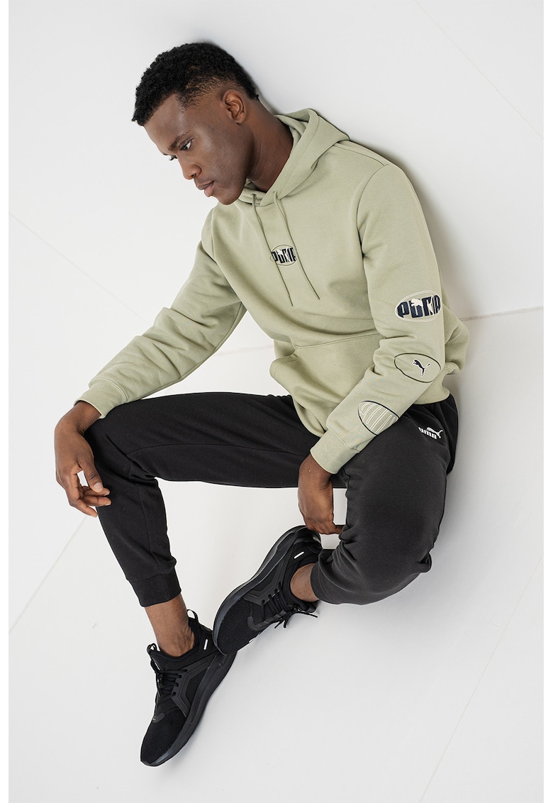 Hanorac din amestec de bumbac cu logo Ess - Verde pal