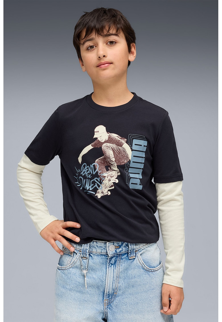 Bluza cu design 2-in-1 Mid 90s - Crem/Bleumarin