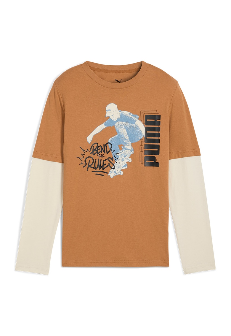 Bluza cu design 2-in-1 Mid 90s - Crem/Maro camel