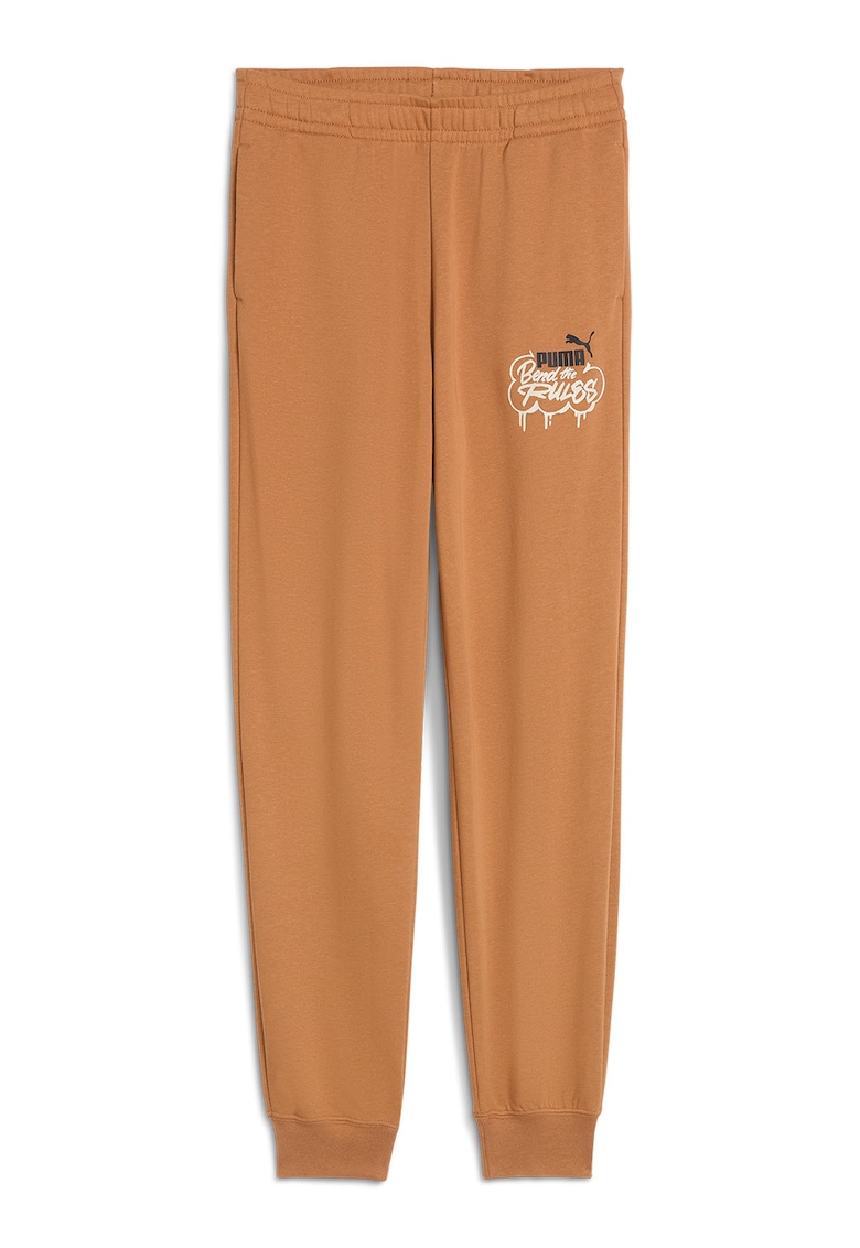 Pantaloni de trening cu imprimeu grafic MID90s - Maro camel