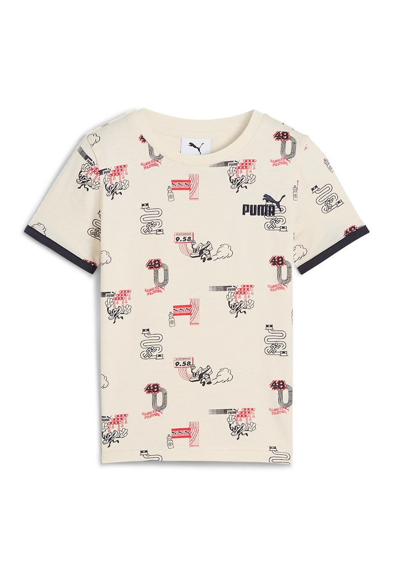 Tricou din amestec de bumbac cu model Little Runners