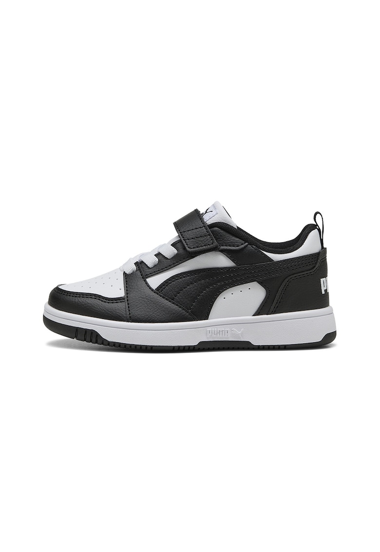 Pantofi sport Rebound V6 din piele ecologica cu velcro - Alb/Negru