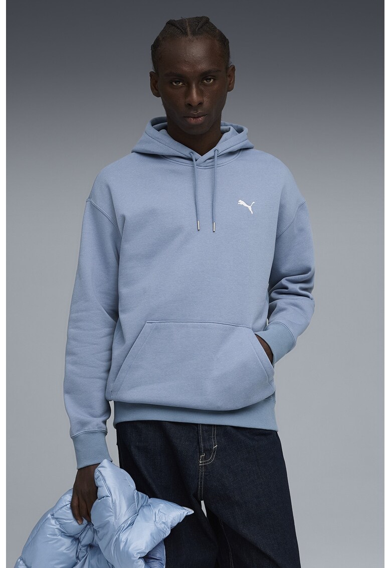 Hanorac relaxed-fit cu buzunar kangaroo ESS - Alb/Albastru lavanda