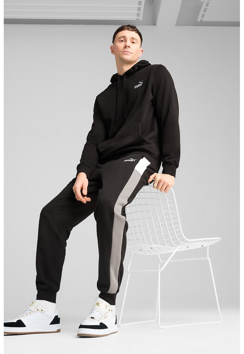 Pantaloni de trening relaxed fit cu benzi contrastante laterale