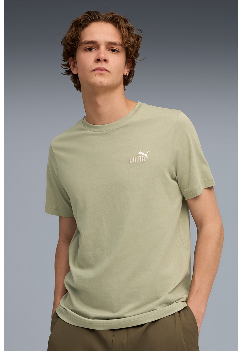 Tricou de bumbac cu decolteu la baza gatului ESS Boxy Tee - Verde pal