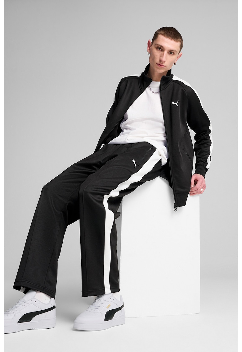 Bluza de trening regular-fit cu guler mediu si fermoar