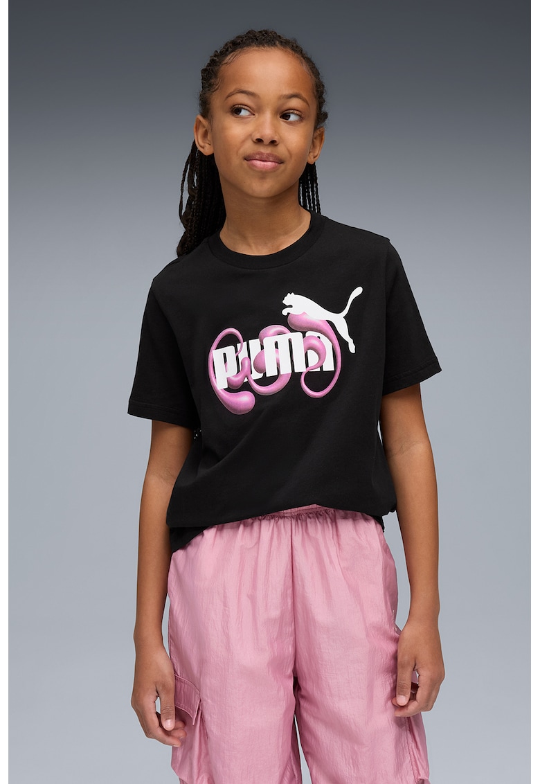 Tricou de bumbac Graphic No. 1 - Alb/Negru/Roz