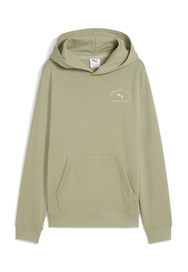 Hanorac cu buzunar kangaroo - Kaki/Alb murdar