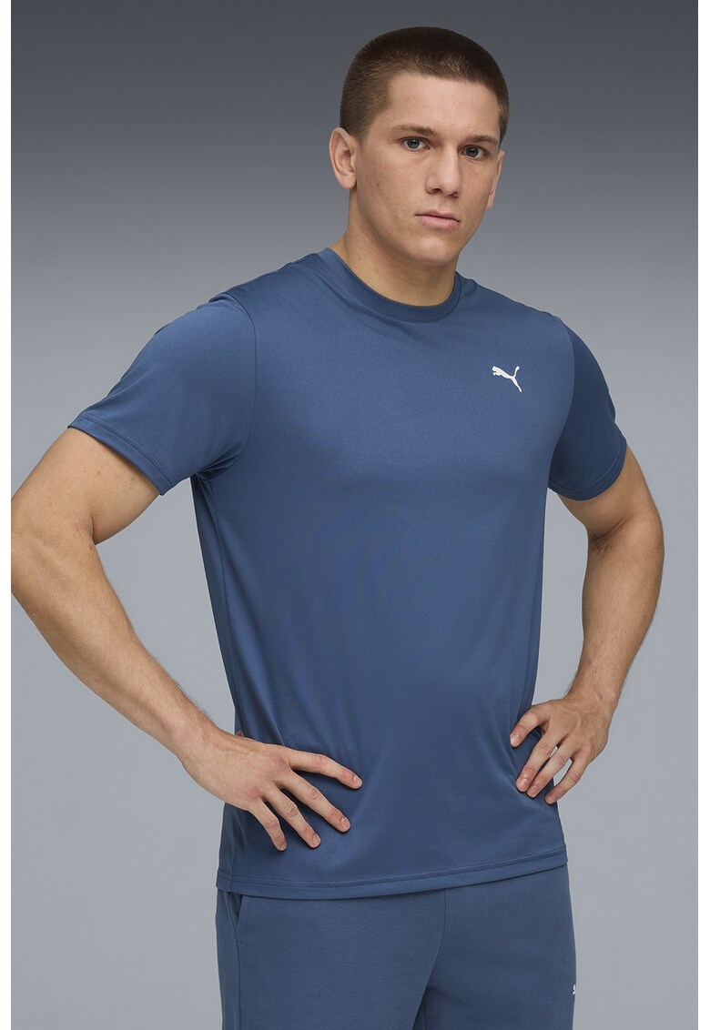 Tricou cu logo - pentru fitness - Albastru inchis