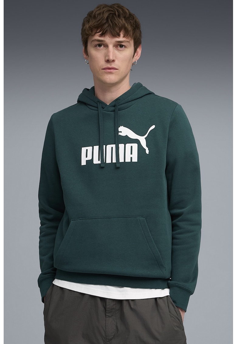 Hanorac cu logo Essentials - Alb/Verde inchis