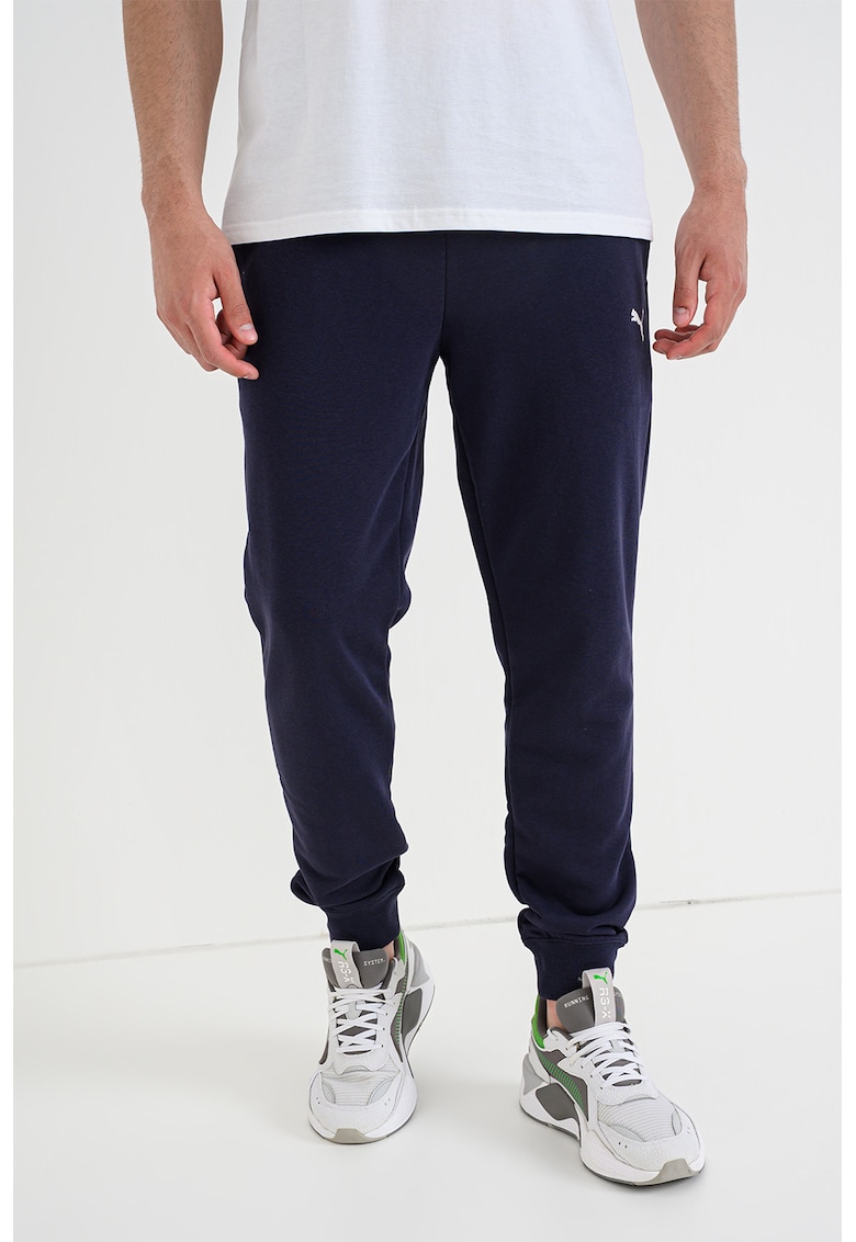 Pantaloni de trening din amestec de bumbac cu talie elastica ESS - Albastru indigo