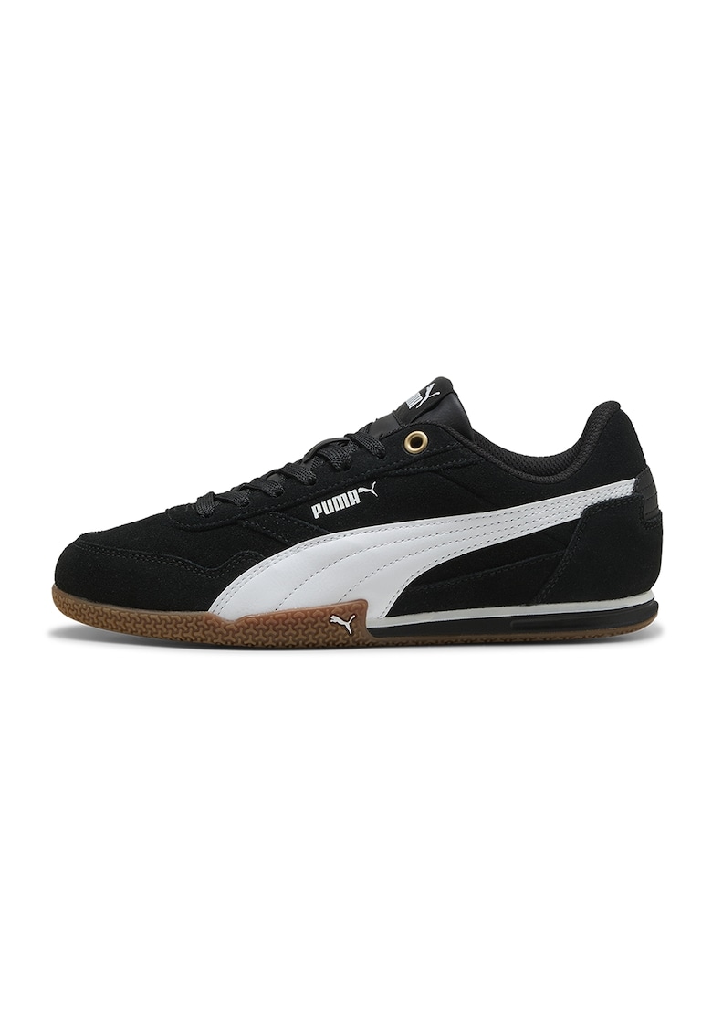 Pantofi sport Bella Donna de piele intoarsa cu garnituri de piele ecologica - Negru/Alb optic