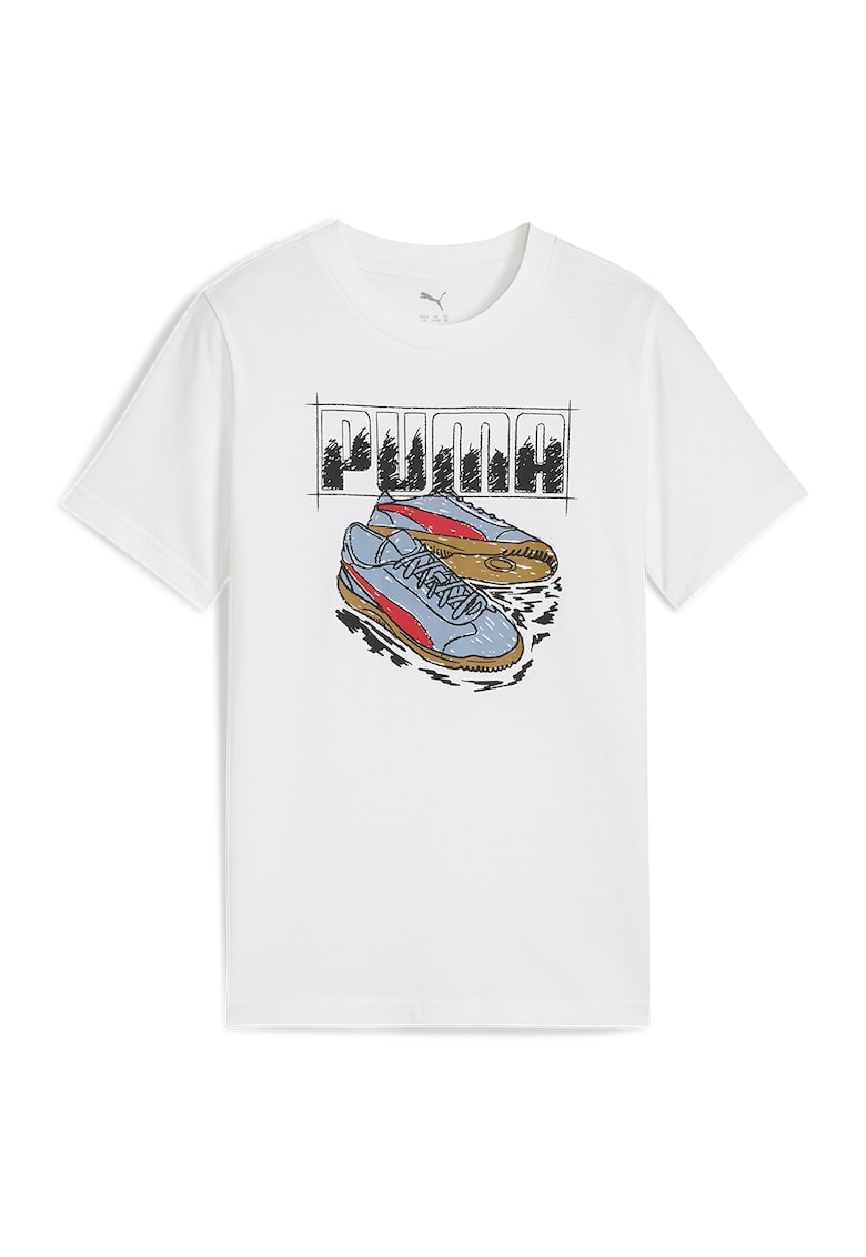 Tricou de bumbac Graphic Sneaker - Alb optic
