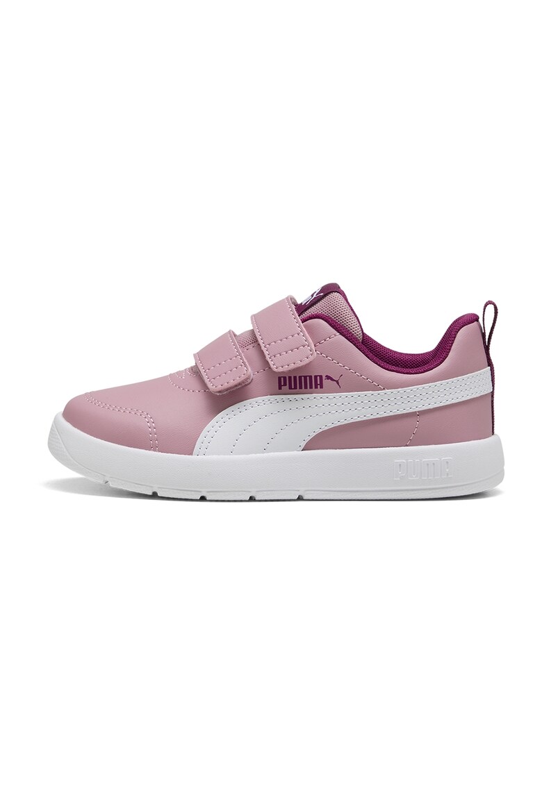 Pantofi sport Courtflex V3 cu velcro - Alb/Roz pal