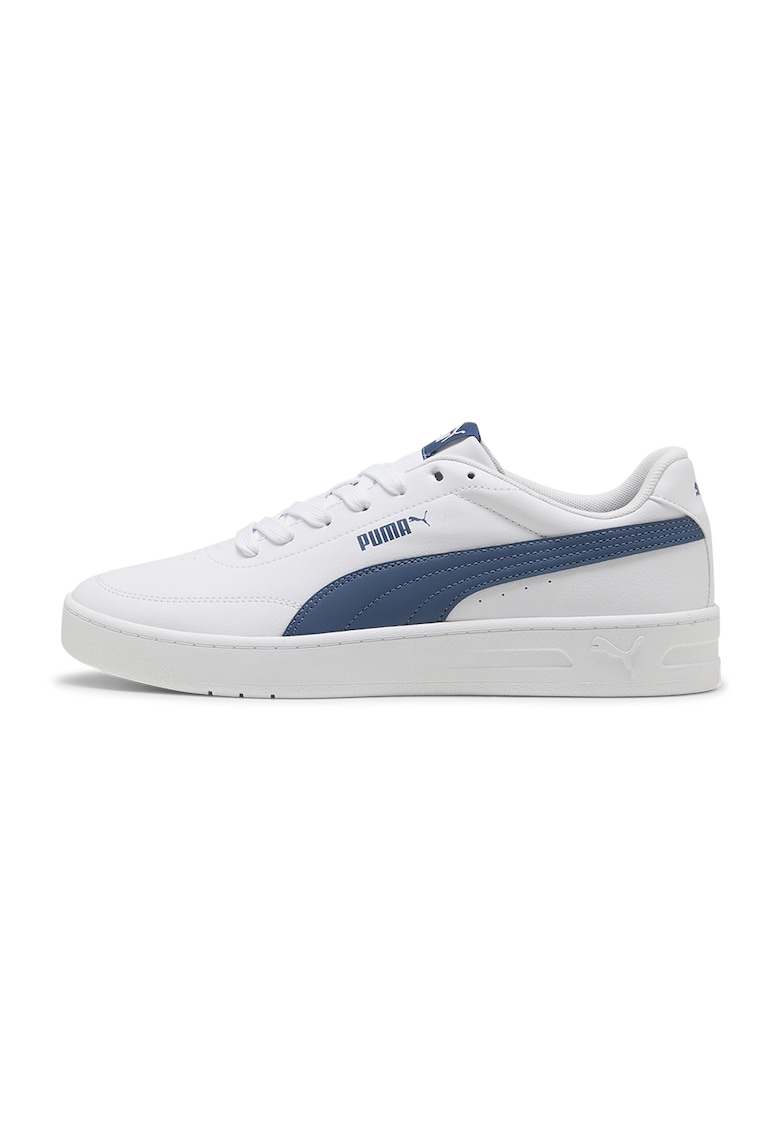 Pantofi sport Court Classic Clean de piele ecologica cu brant cu amortizare - Alb/Albastru inchis