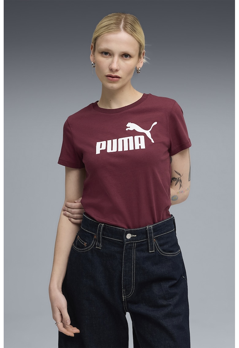 Puma Tricou de bumbac ESS No. 1 - Alb/Visiniu