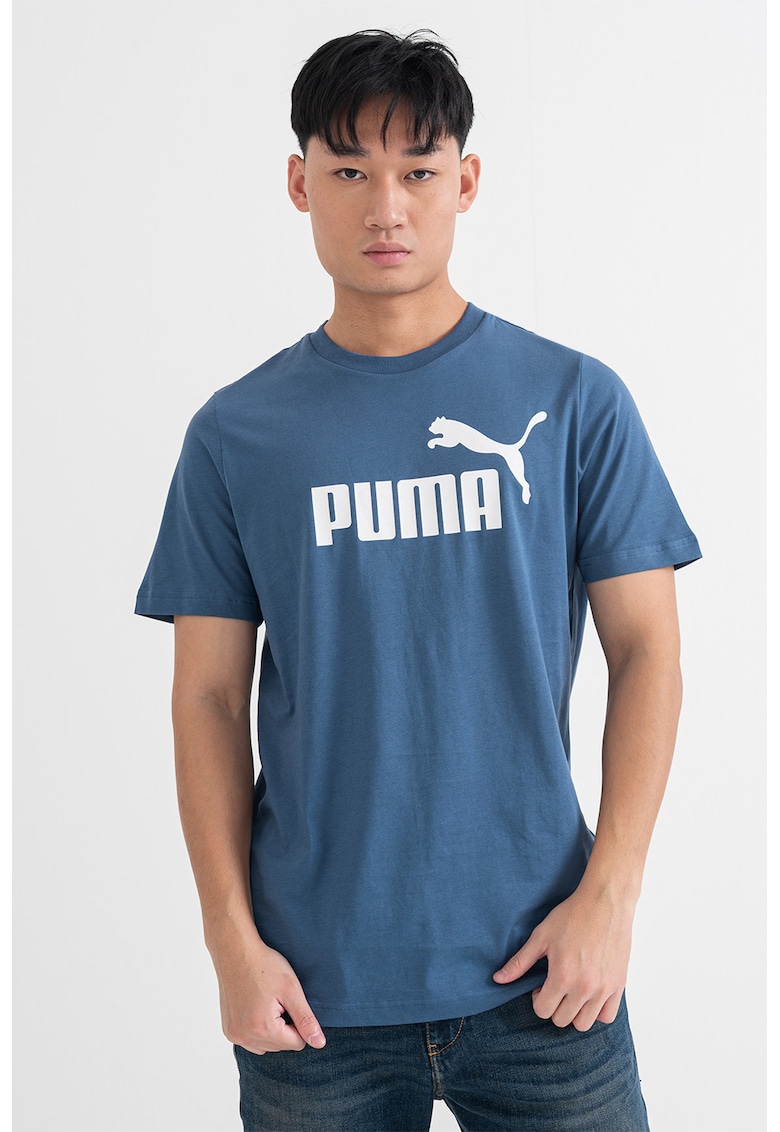 Tricou cu imprimeu logo - Albastru prafuit