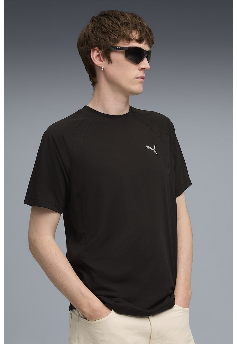 Tricou cu decolteu la baza gatului si logo Evostripe