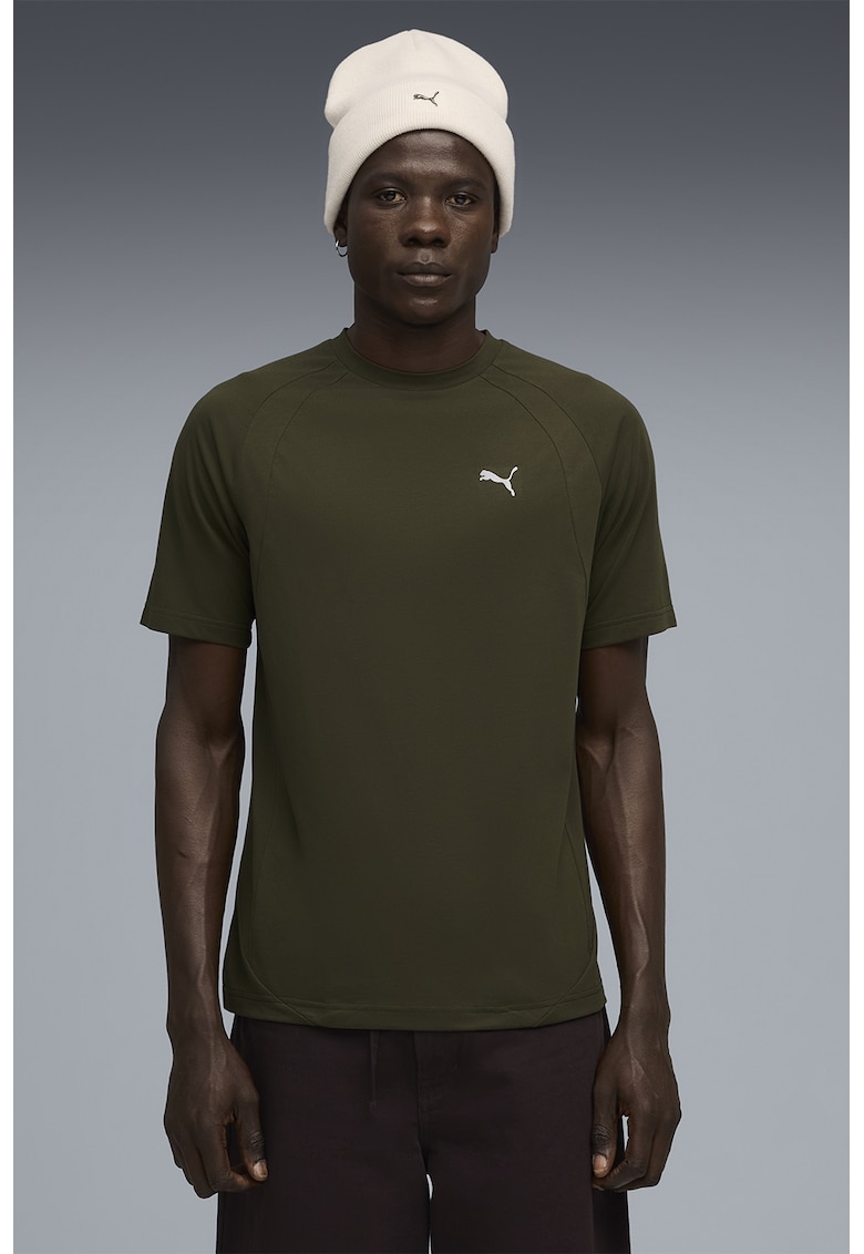 Tricou cu decolteu la baza gatului si logo Evostripe