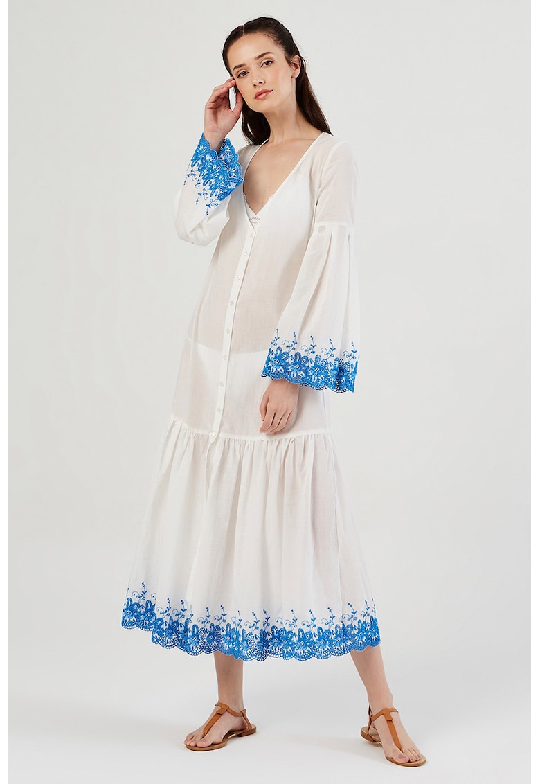 Rochie cu broderie si decolteu in V