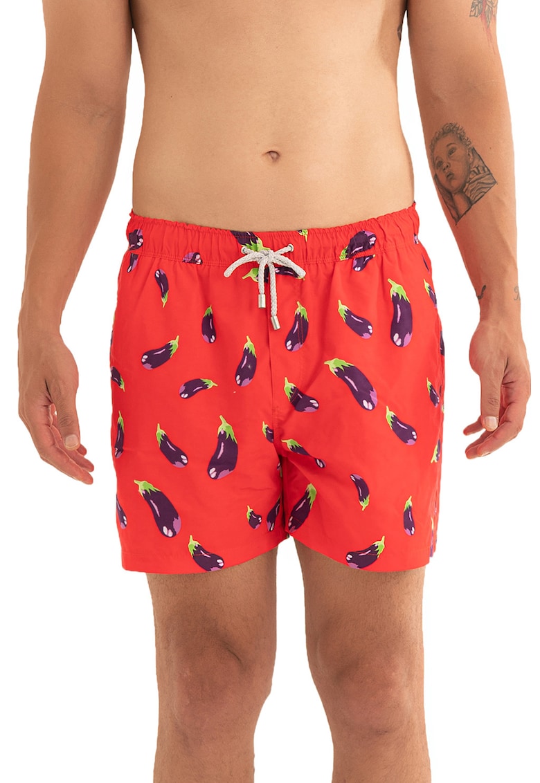 Pantaloni scurti de baie cu model si snur