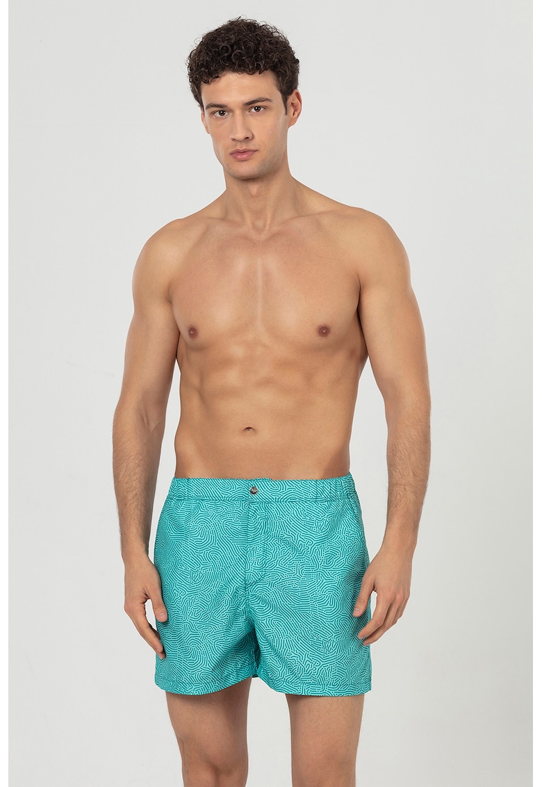 Pantaloni scurti de baie cu buzunare laterale - Turcoaz