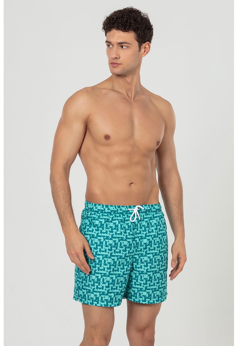 Pantaloni scurti de baie cu buzunare si snur