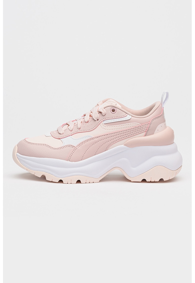 Pantofi sport demi-wedge Cilia - Roz prafuit
