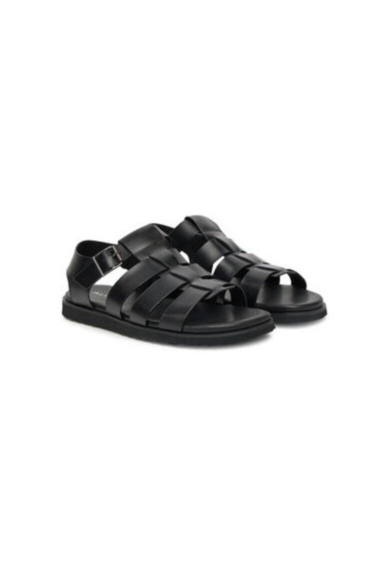 Sandale barbati 13913542 - Piele naturala - Negru - Negru
