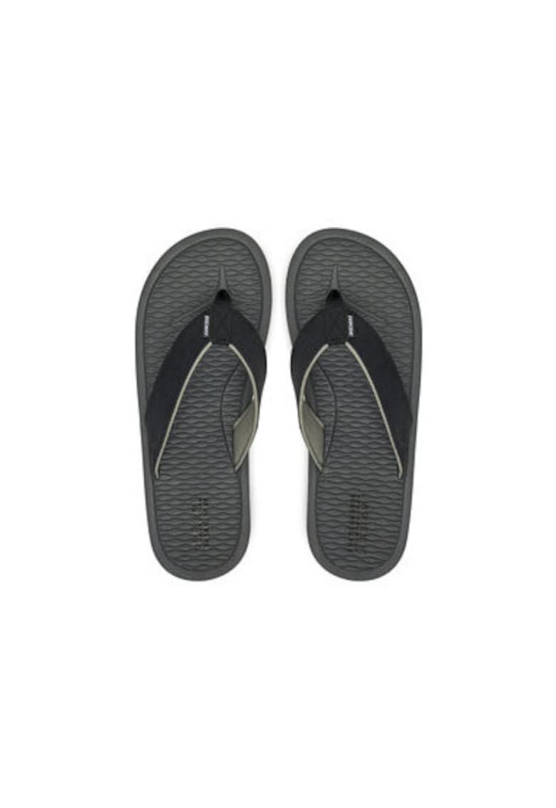 Papuci flip-flop barbati 205097 - Piele ecologica - Negru Papuci flip-flop barbati 205097 - Piele ecologica - Negru