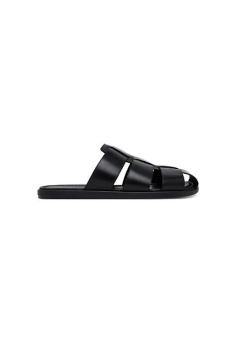 Slapi barbati 13963701 - Piele naturala - Negru - Negru
