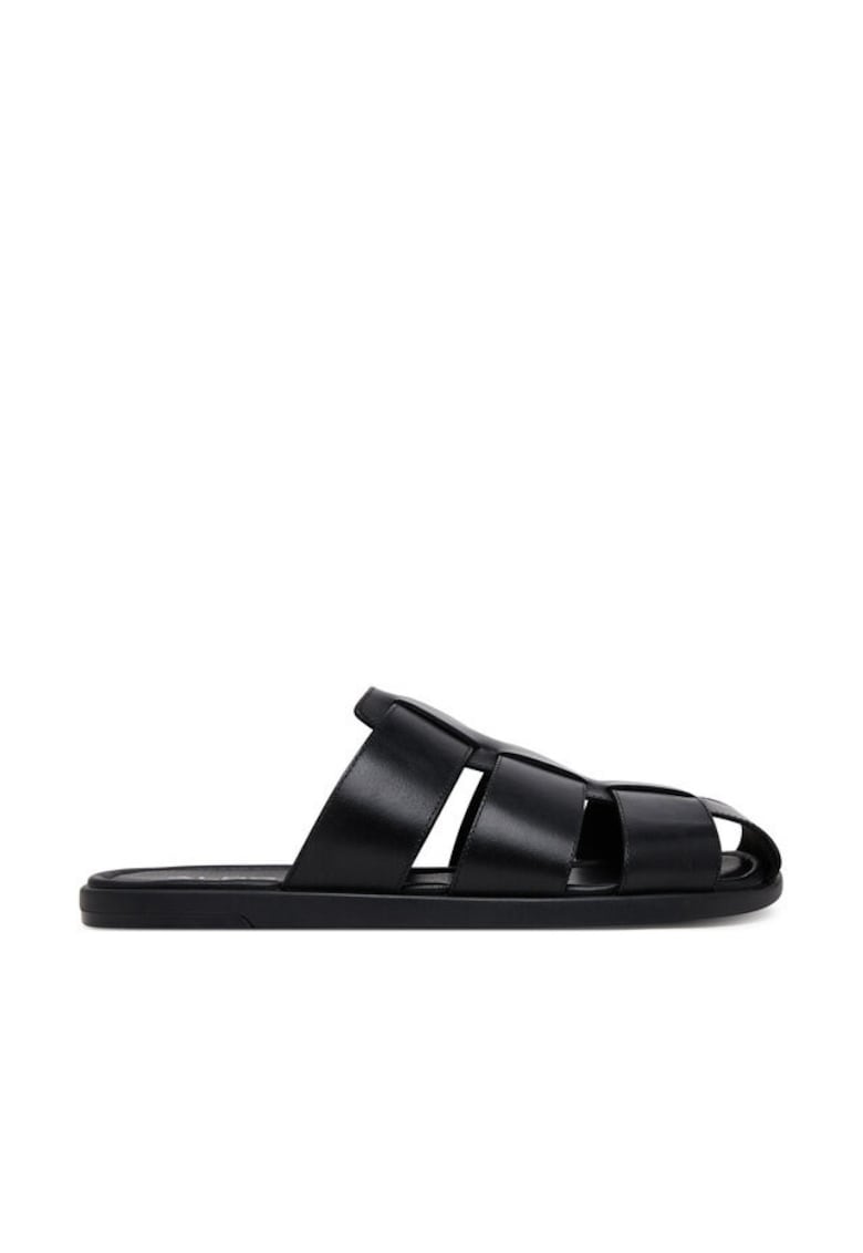 Slapi barbati 13963701 - Piele naturala - Negru - Negru