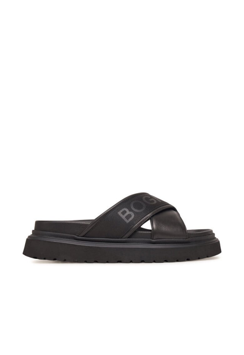 Slapi barbati 12525221 - Piele naturala - Negru - Negru