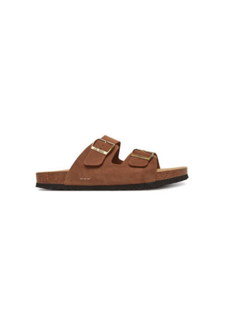 Slapi barbati 14301 - Piele naturala - Maro - Maro