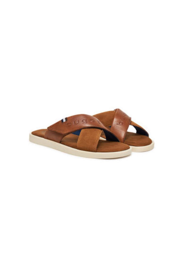 Slapi barbati 321-ART80-4114 - Piele naturala - Negru - Negru