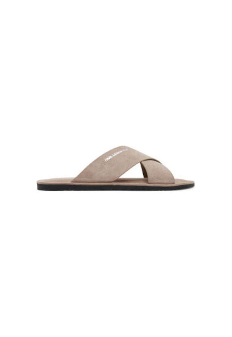 Slapi barbati KL70214 - Piele naturala - Bej - Bej