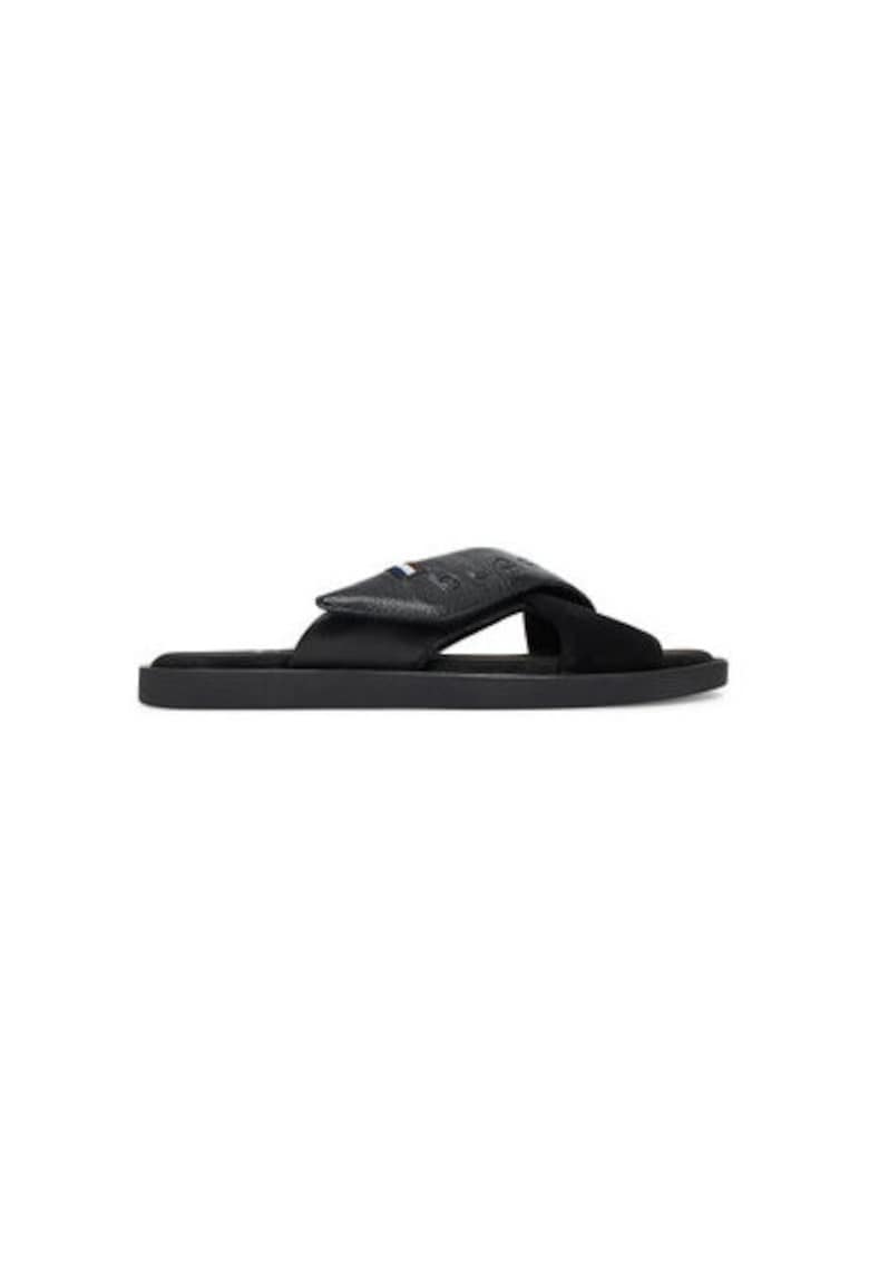 Slapi barbati 321-ART80-1014 - Piele naturala - 40 EU - Negru