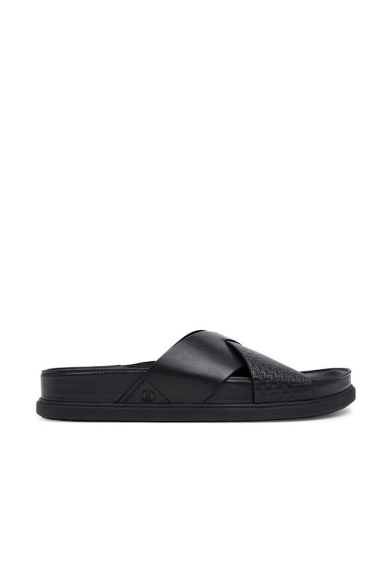 Slapi barbati 26181382 - Piele naturala - Negru - Negru