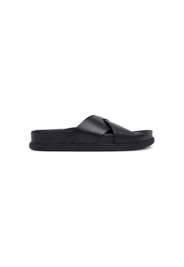 Slapi barbati 26181382 - Piele naturala - Negru - Negru