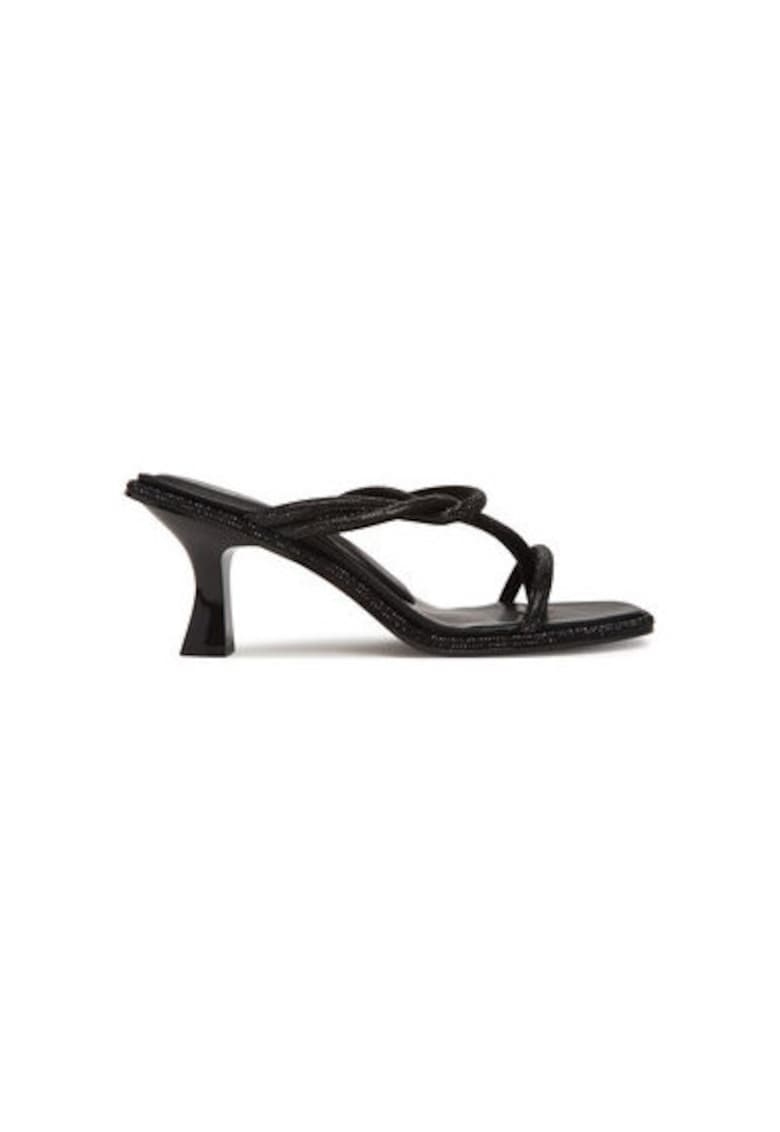 Papuci flip-flop dama  K1533958 - Piele ecologica - Negru