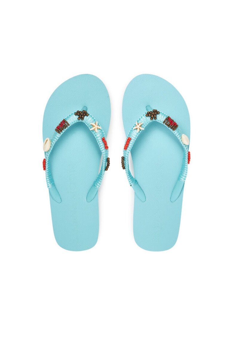 Papuci flip-flop dama LUCEROS TAHUATA - Textil - Turcoaz - Turcoaz