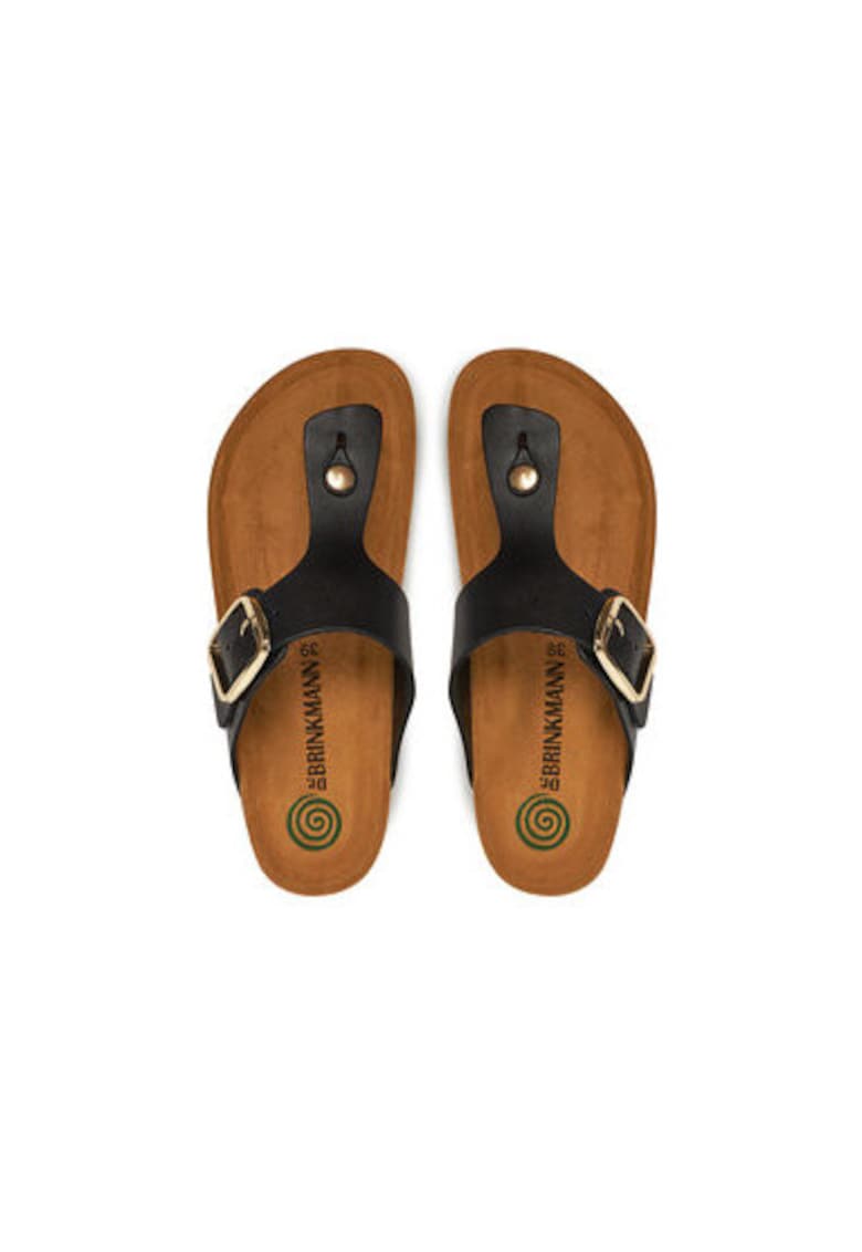 Papuci flip-flop dama Dr Brinkmann - 700681-01 - Piele naturala - Negru
