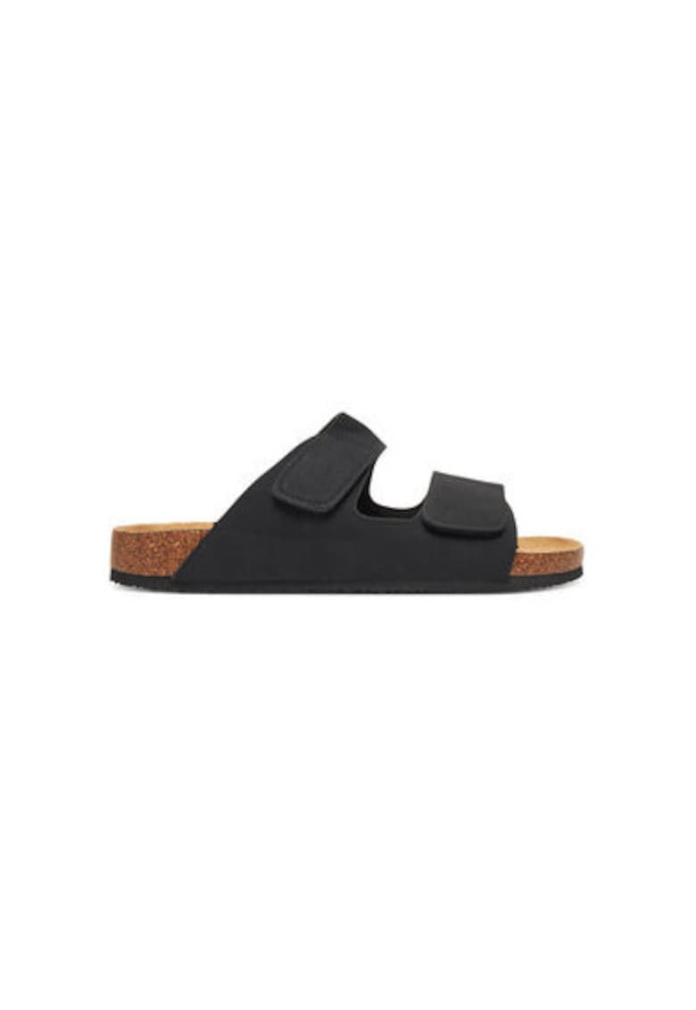 Slapi barbati Jack Jones - 12257218 - Piele ecologica - Negru