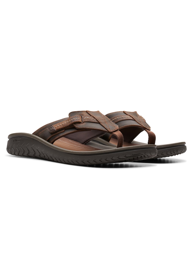 Papuci flip-flop barbati 26176987 - Piele naturala - Maro - Maro