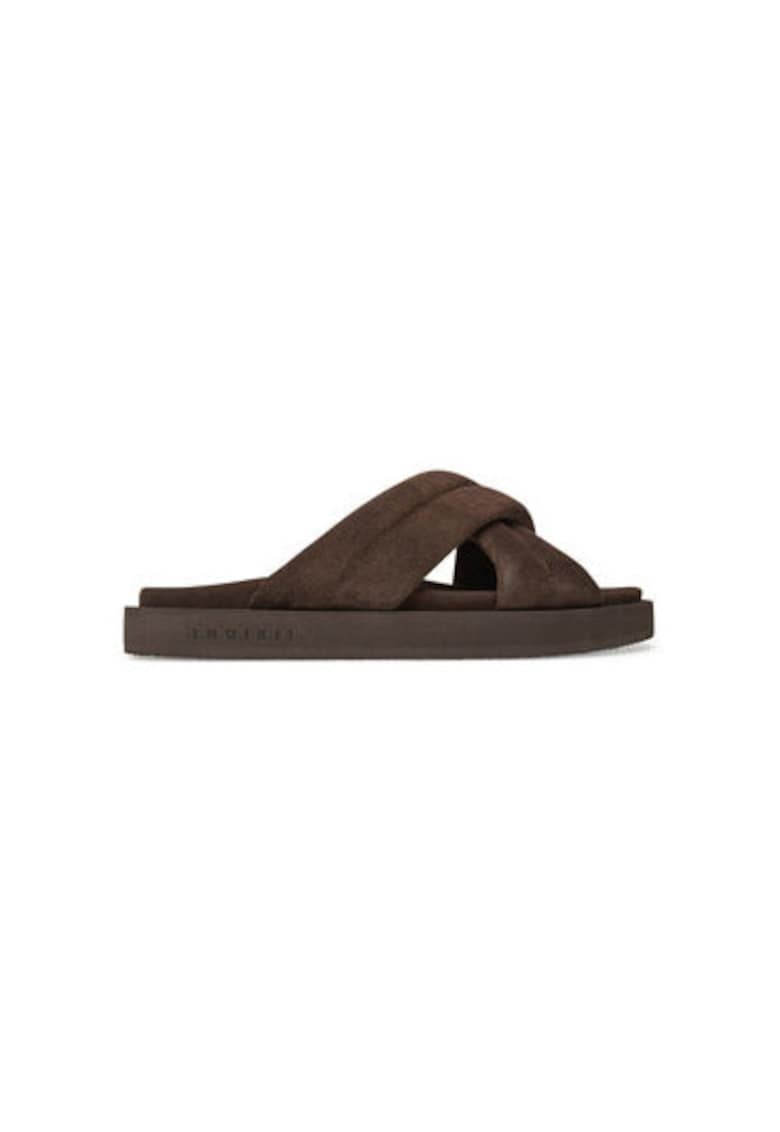 Slapi barbati 50102 - Piele naturala - Maro - Maro