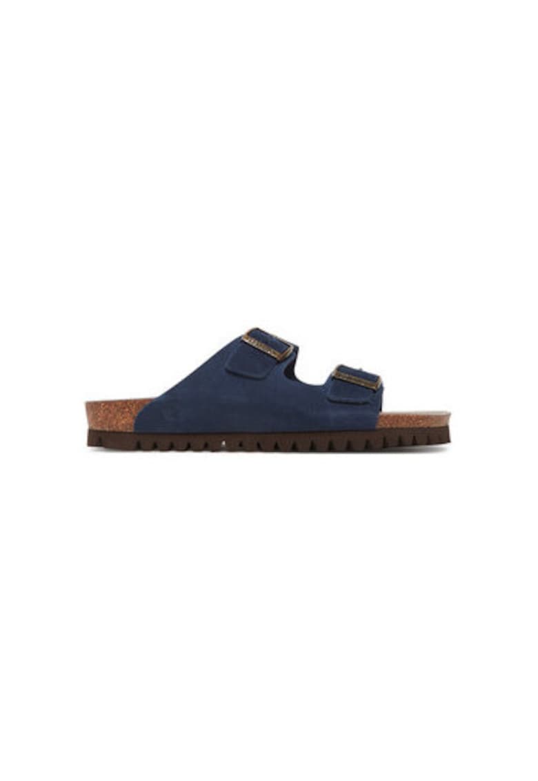 Slapi barbati G106239 - Piele naturala - Bleumarin