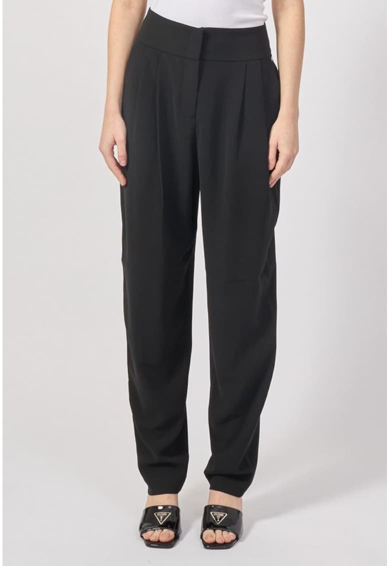 Pantaloni cu talie inalta si croiala conica - 40