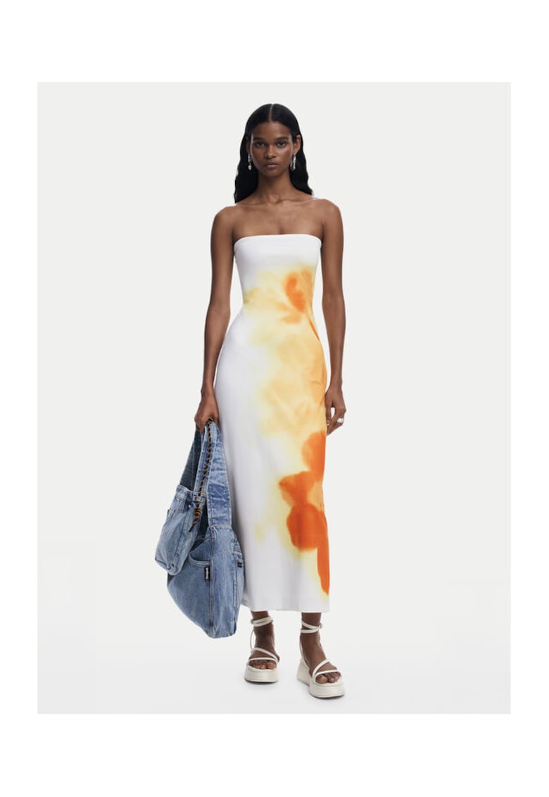 Rochie de vara dama 25SWVK49 - Poliester/Elastan - Ecru - Ecru